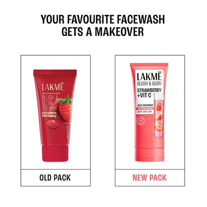 Lakme Blush & Glow Hydrating Strawberry Face Wash, with Vitamin C Serum, 100 g - Image 2