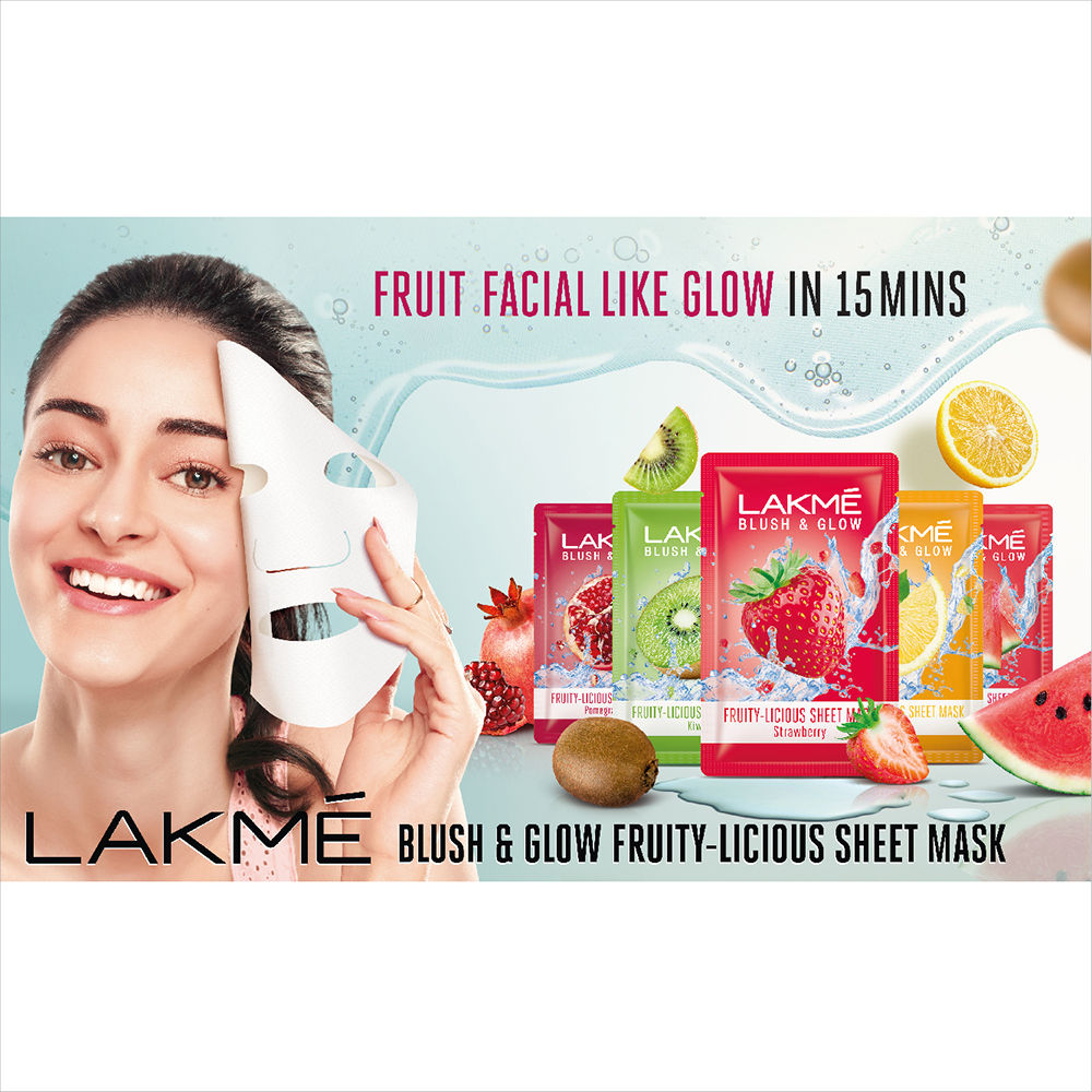 Lakme Blush & Glow Pomegranate Sheet Mask, 20 ml - Image 3