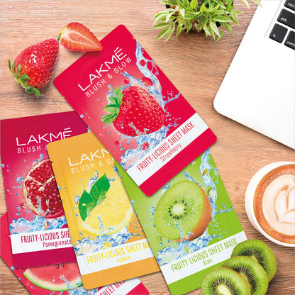 Lakme Blush & Glow Pomegranate Sheet Mask, 20 ml - Image 4