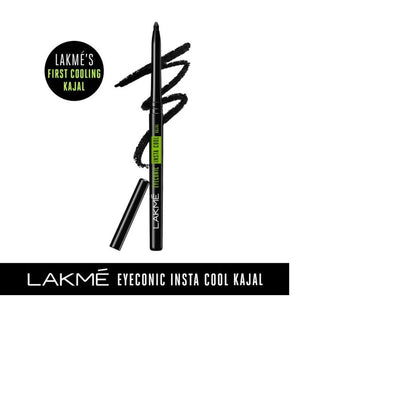 Lakme Eyeconic Combo (Lakme Eyeconic Pro Brush Liner, Black, 1.2 ml + Lakme Eyeconic Curling Mascara - Black (9 ml) + Lakme Eyeconic Insta Cool - Image 2