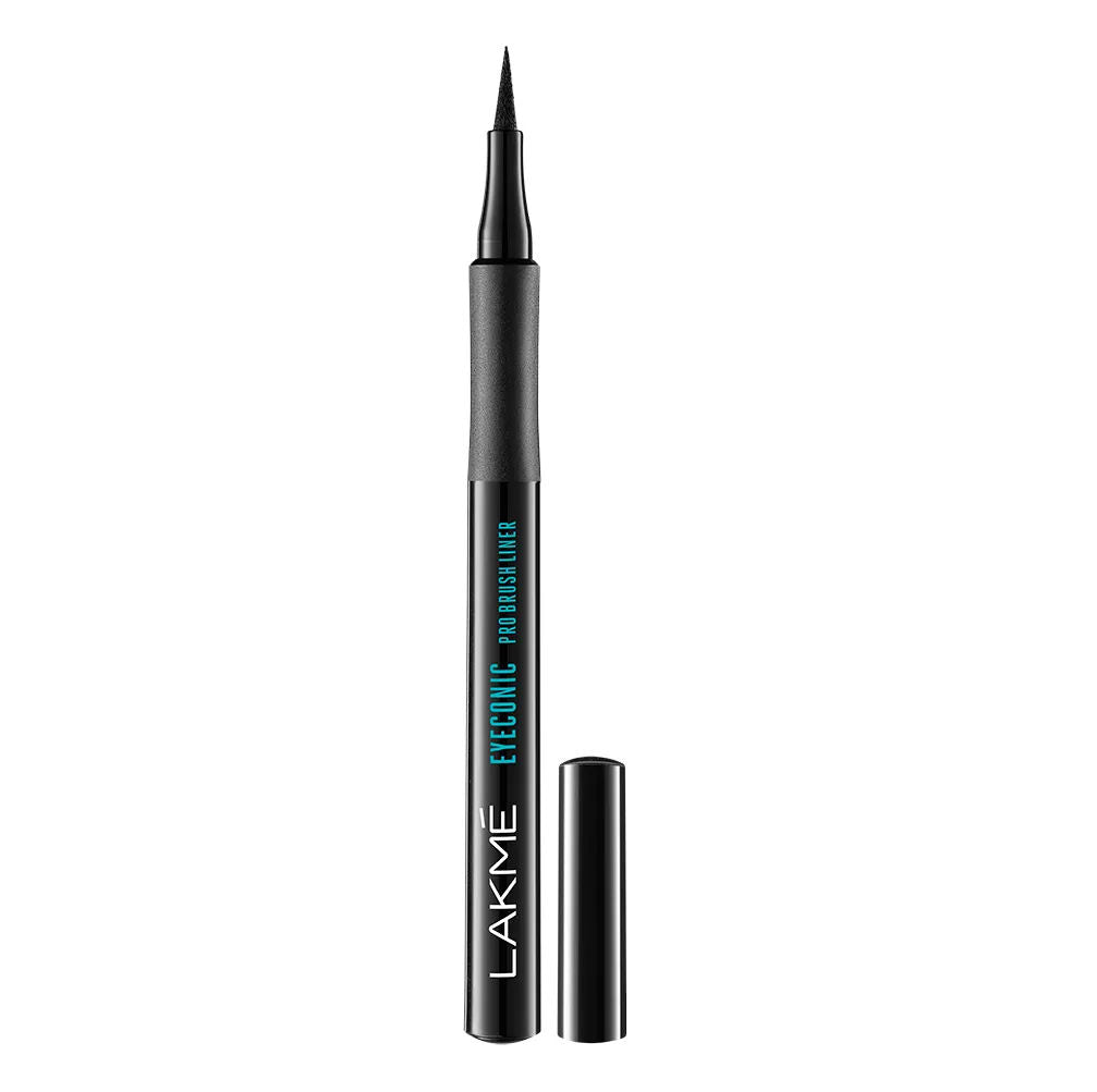 Lakme Eyeconic Combo (Lakme Eyeconic Pro Brush Liner, Black, 1.2 ml + Lakme Eyeconic Curling Mascara - Black (9 ml) + Lakme Eyeconic Insta Cool - Image 3