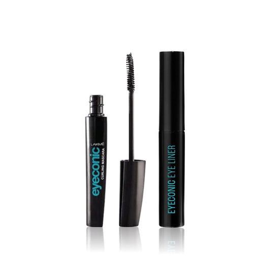 Lakme Eyeconic Curling Mascara - Black (9 ml) + Liquid Eyeliner, intense Black (4.5 ml)