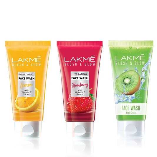 Lakme Blush & Glow Lemon Gel Face Wash(100 g)+ Blush & Glow Kiwi Gel Face Wash(100 g)+ Blush & Glow Strawberry Gel Face Wash(100 g))