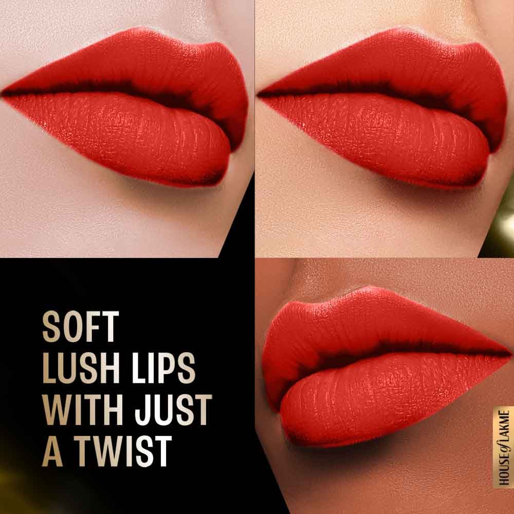 Lakme Forever Matte Lipstick, Made With French Rose Oil Extracts, Red Aurora, 4.5 g - Image 3