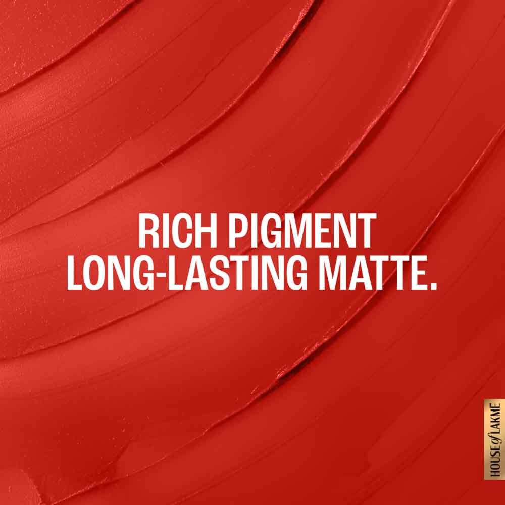 Lakme Forever Matte Lipstick, Made With French Rose Oil Extracts, Red Aurora, 4.5 g - Image 4