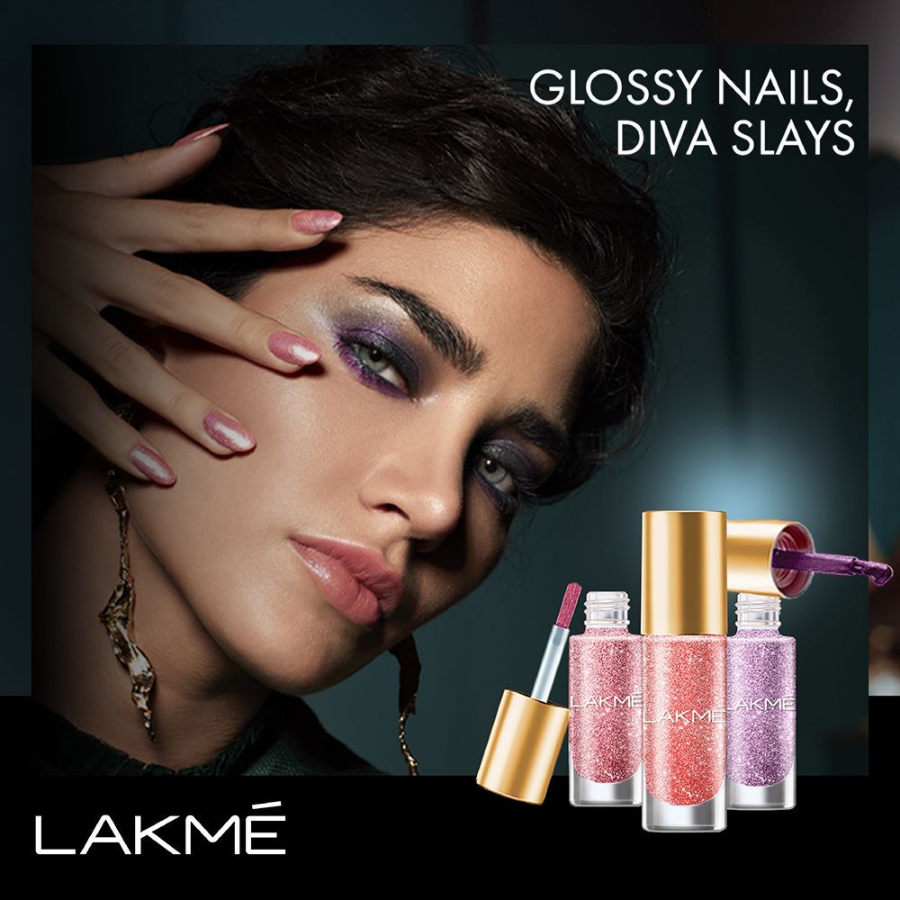 Lakme Glitterati Collection Nail Paint Lavender Glam 6 ml - Image 3