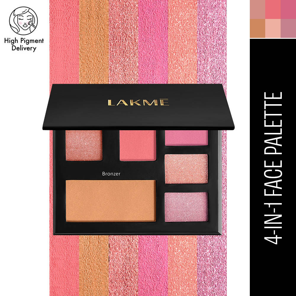 Lakme Glitterati Face Palette-Day Queen, multitasking pallete, high pigment payoff 14 g