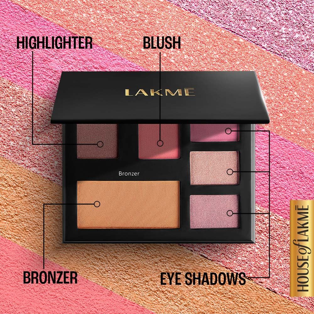 Lakme Glitterati Face Palette-Day Queen, multitasking pallete, high pigment payoff 14 g - Image 3