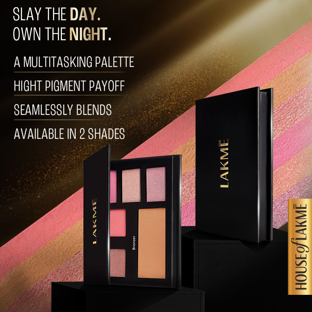 Lakme Glitterati Face Palette-Day Queen, multitasking pallete, high pigment payoff 14 g - Image 5