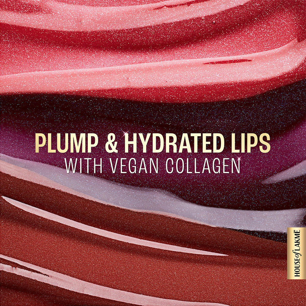 Lakme Glitterati Lip Glaze, with Vegan Collagen, for Glossy Lips, 101 Scarlet Spritzer 5 ml - Image 4