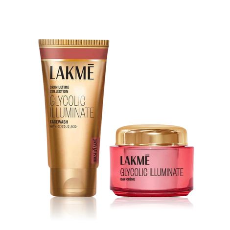 Lakme Glycolic Acid Face Wash(50 g) And Lakme Glycolic Illuminate Day Cream(15 g) Combo of 2 Skincare Kit