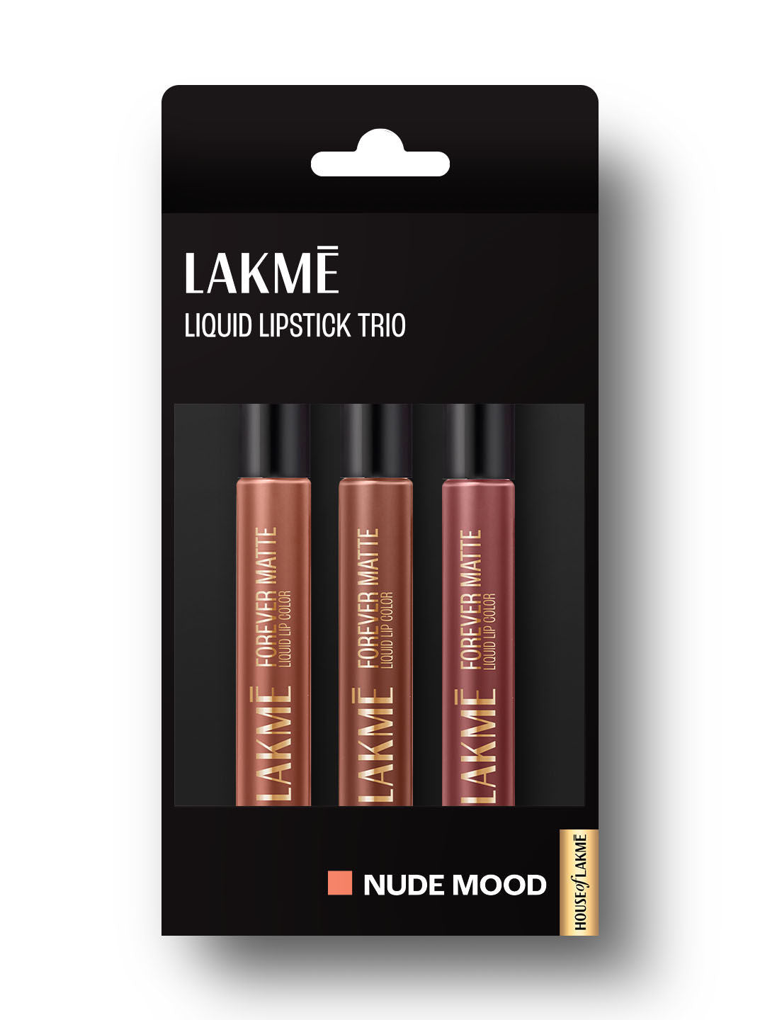 Lakme Liquid Lipstick Trio- Nude Moods, Forever Matte, Pack of 3, Light-weight, 16.8 ml