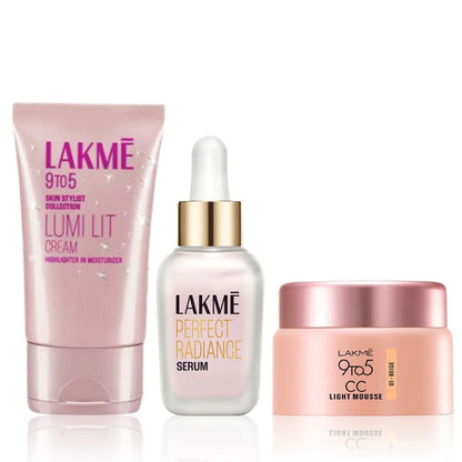Lakme Lumi Cream - Face cream with Moisturizer + Highlighter, enriched with Niacinamide & Hyaluronic Acid - Dewy Rose, 30g + Perfect Radiance
