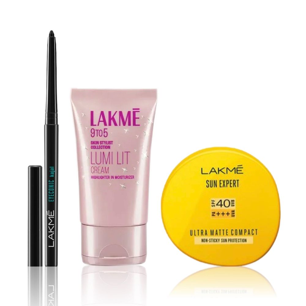Lakme Lumi Skin Cream (30 g)+ 9 to 5 Complexion Care Face Cream, Beige (30 g) + Eyeconic Kajal, Deep Black, (0.35 g)