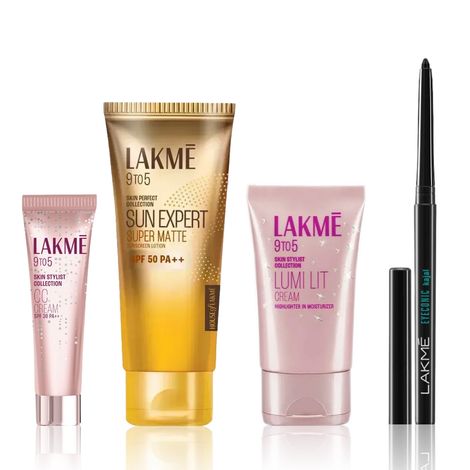 Lakme 9 to 5 Glow & Protect Kit (Complexion Care Face Cream Beige 30 g + Matte Sunscreen SPF 30 50 ml + Lumi Strobe Cream Dewy Rose 30 g +