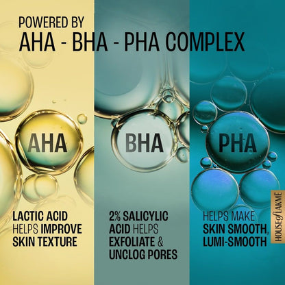 Lakme Lumi Smooth AHA+BHA+PHA+B3 cream to exfoliate & unclog pores 50 g - Image 3