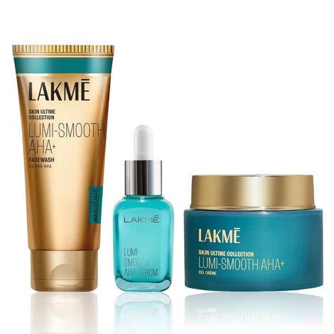 Lakme Lumi Smooth Brightening Set (Lumi-Smooth AHA+BHA+PHA+B3 Cream 50 g + Lumi-Smooth Serum 15 ml + Lumi-Smooth Face Wash 100 g) Combo of 3
