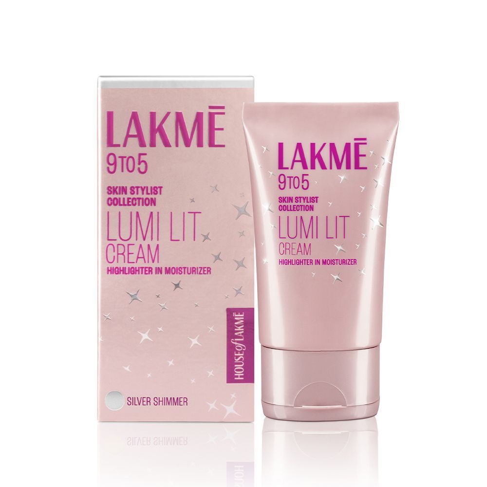 Lakme Lumi Strobe Cream - Highlighter + Moisturizer + Primer With Hyaluronic Acid & Niacinamide - Silver – 60 g