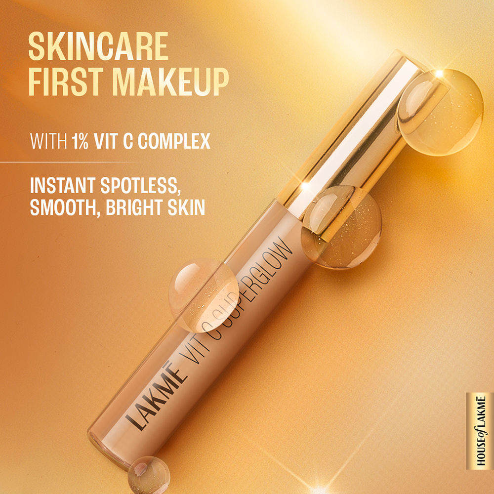Lakme Makeup+Skincare Vit C Superglow Concealer 10 Ivory 5.4 ml - Image 3