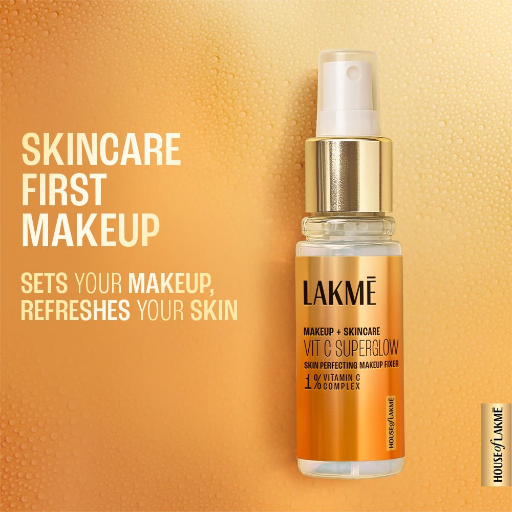 Lakme Makeup+Skincare VitC Superglow Skin Perfecting Makeup Fixer 60 ml - Image 3