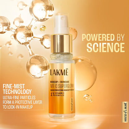 Lakme Makeup+Skincare VitC Superglow Skin Perfecting Makeup Fixer 60 ml - Image 4