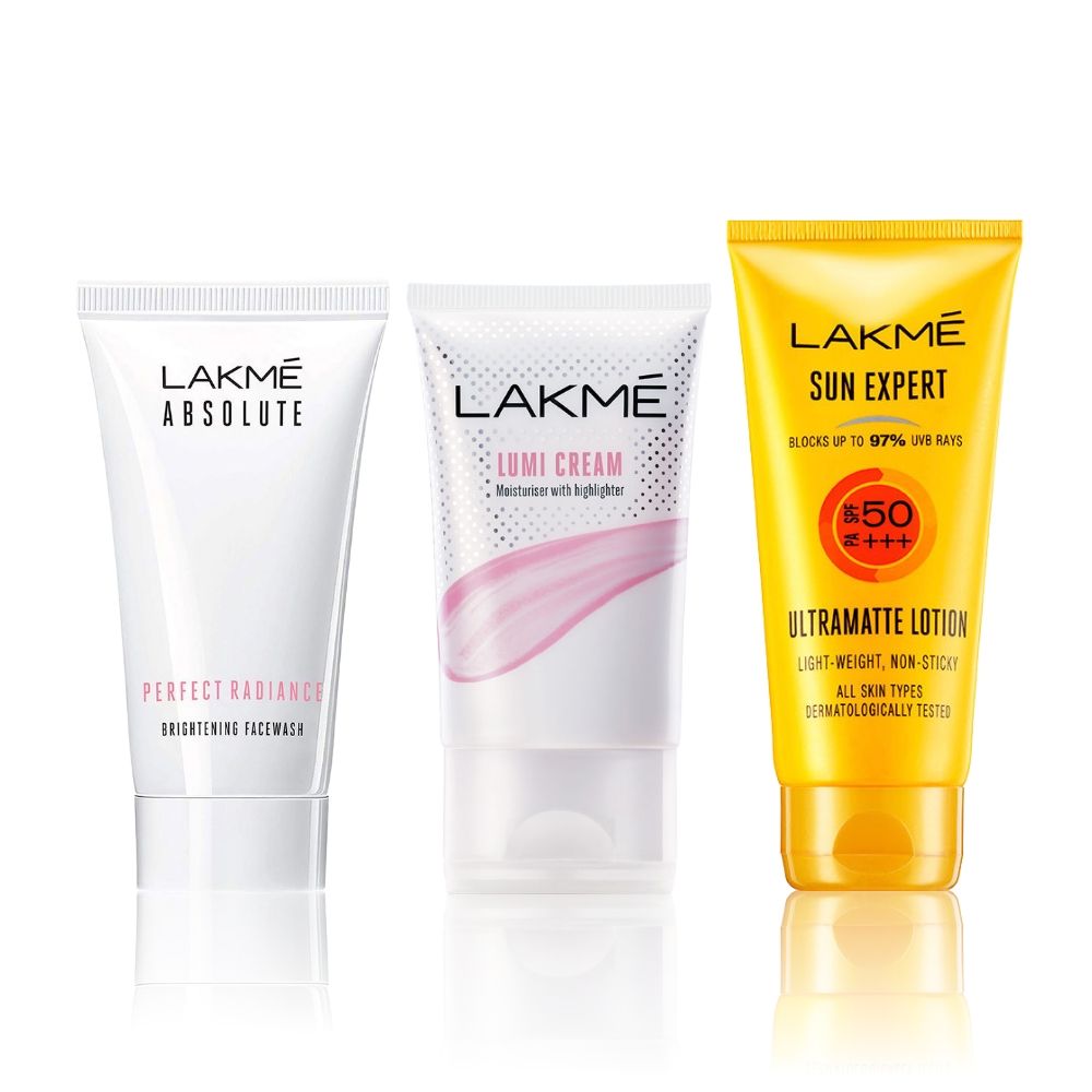 Lakme on-the-go Skin Essentials Combo 1 (Perfect Radiance Brightening Face Wash, Illuminated Look (50 g) + Sun Expert SPF 50 Super Matte Lotion - Image 2