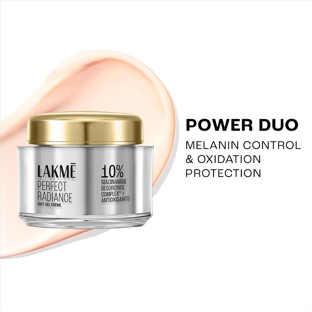 Lakme Perfect Radiance Day Gel Creme with 10% Niacinamide Resorcinol Complex & Antioxidants, 50 g