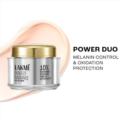 Lakme Perfect Radiance Day Gel Creme with 10% Niacinamide Resorcinol Complex & Antioxidants, 50 g