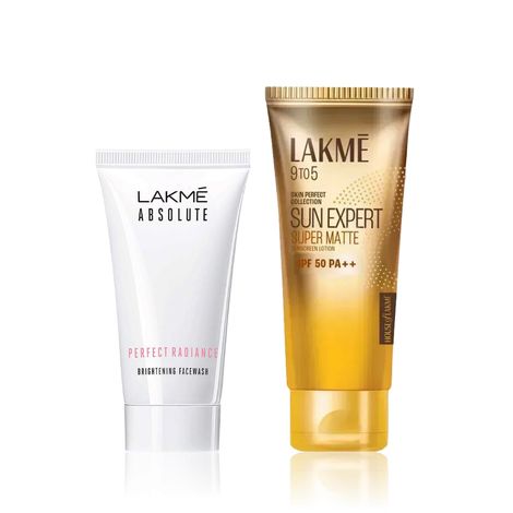 Lakme Glow & Protect Duo (Matte Sunscreen SPF 50 50 ml + Brightening Face Wash 50 g)