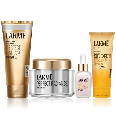 Lakme Perfect Radiance CSMS Glow Essentials (Face Wash – 100 g + Serum – 30 ml + Day Creme – 50 g + Sun Expert SPF 50 Lotion – 50 ml) Combo of 4