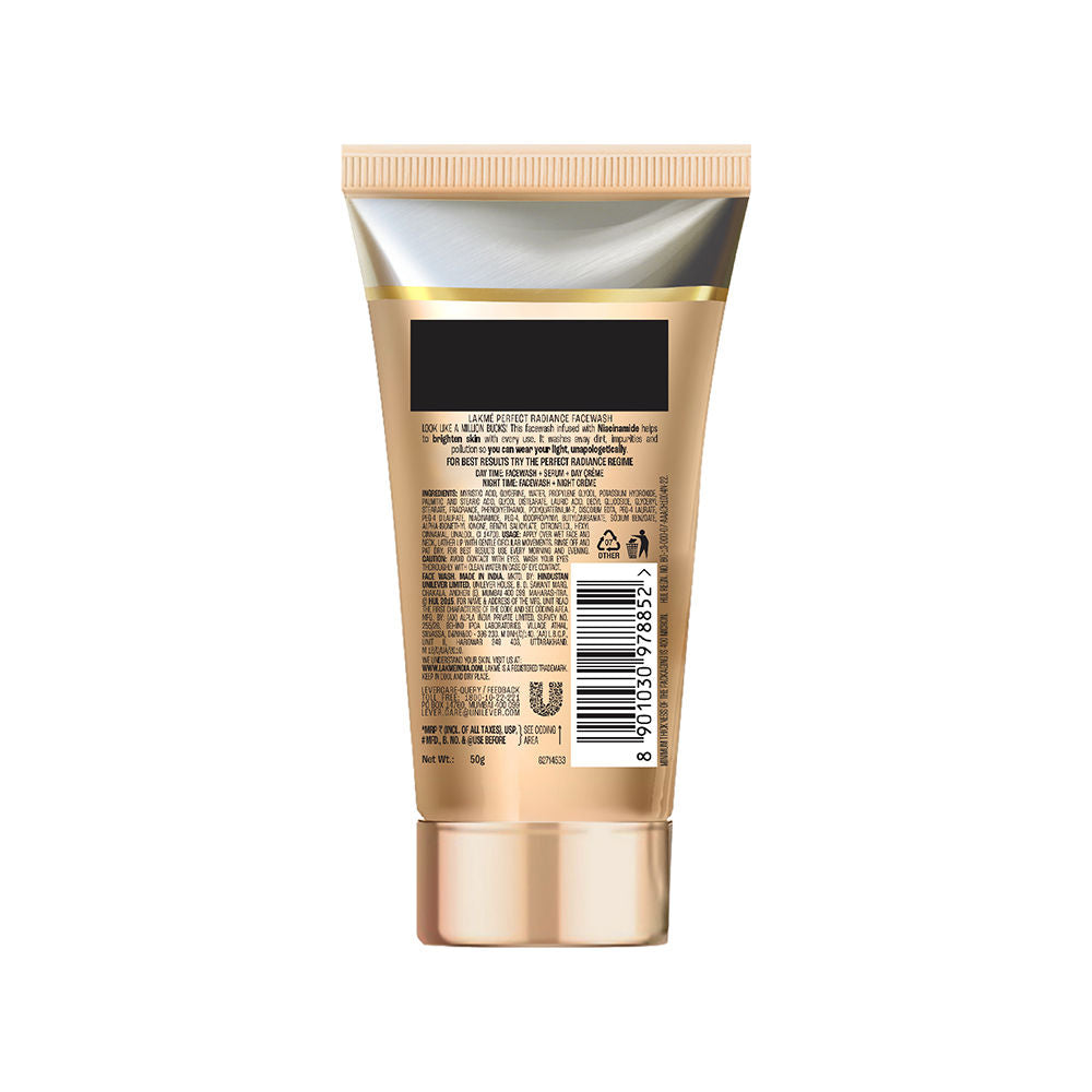 Lakme Perfect Radiance Brightening Face Wash with 7% Pure Niacinamide Complex – 50G - Image 3