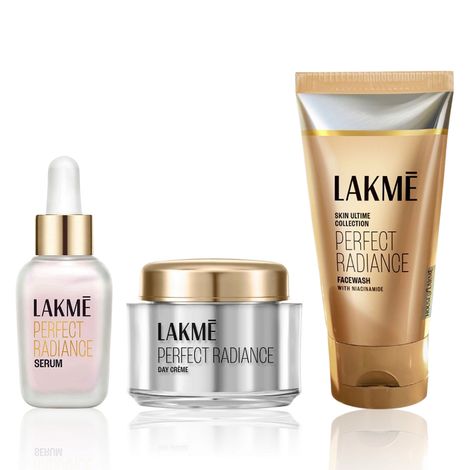 Lakme Perfect Radiance Glow Trio (Brightening Face Wash 50 g + Serum 15 ml + Day Cream 50 g) Combo of 3