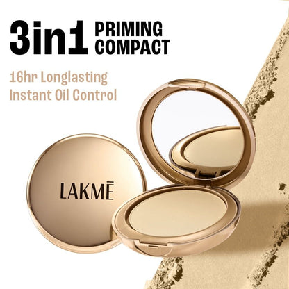 Lakme Powerplay Primin gm Powder Foundation Compact, Ivory Cream – 9 g