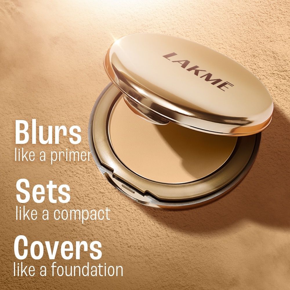 Lakme Powerplay Primin gm Powder Foundation Compact, Ivory Cream – 9 g - Image 2