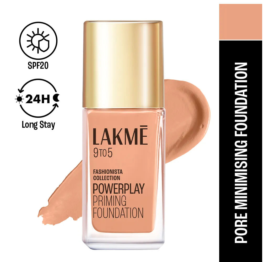 Lakme Flawless Base Trio (Blurfect Primer - Mattifies & Blurs Pores (10 g) + Powerplay Priming FoundationA - Cool Ivory C100 (25 ml) + Powerplay - Image 4