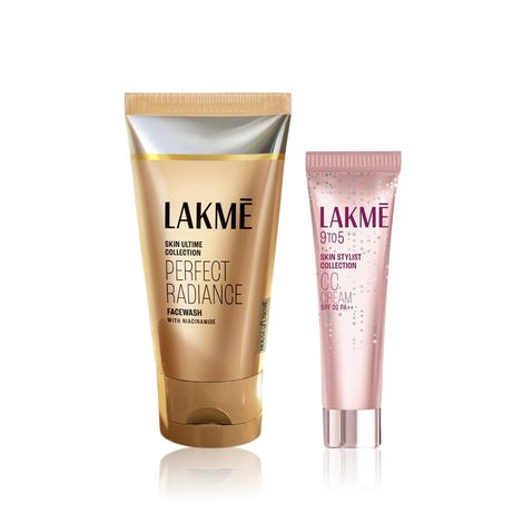 Lakme Radiance Niacinamide Face Wash(50 g) + Lakme 9-5 Cc Cream (20 g) Combo of 2 Skincare Kit