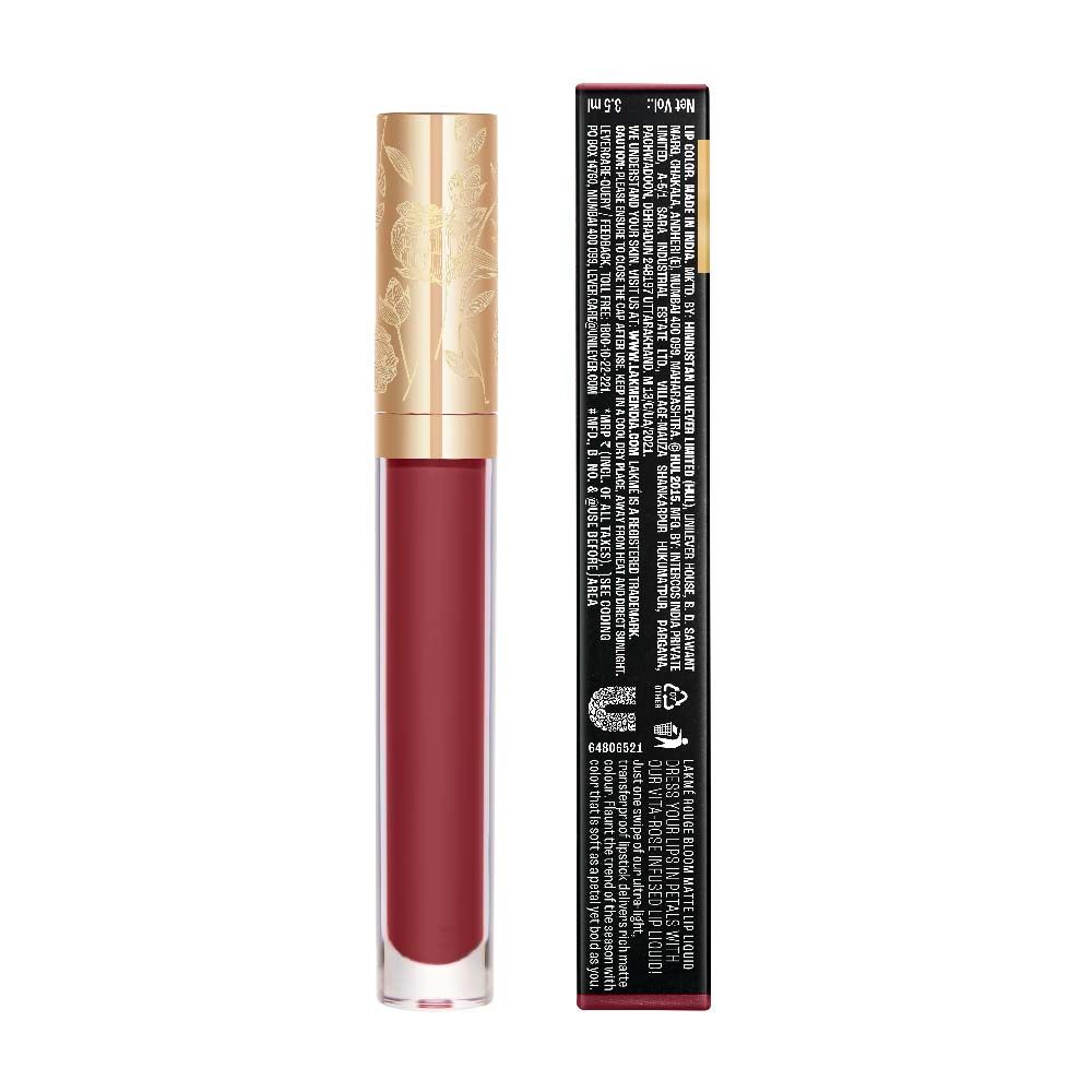 Lakme Rouge Bloom Matte Lip Liquid Forget me not 308 - 3.5 ml - Image 2