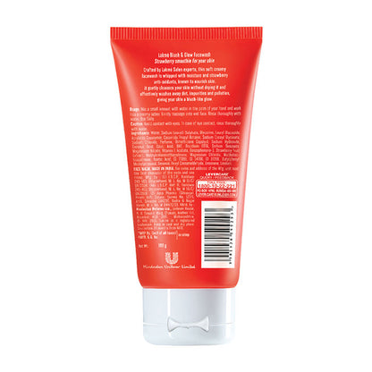 Lakme Blush & Glow Strawberry Creme Face Wash, With Strawberry Extract,100 g - Image 3