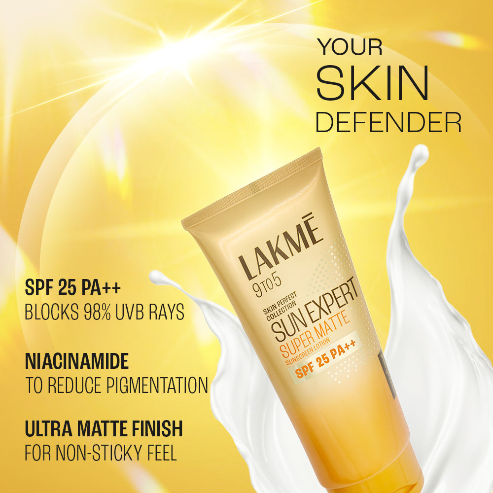 Lakme Sun Expert SPF 25 PA++ Super Matte Lotion Sunscreen, Lightweight, Non Sticky,50 ml - Image 3