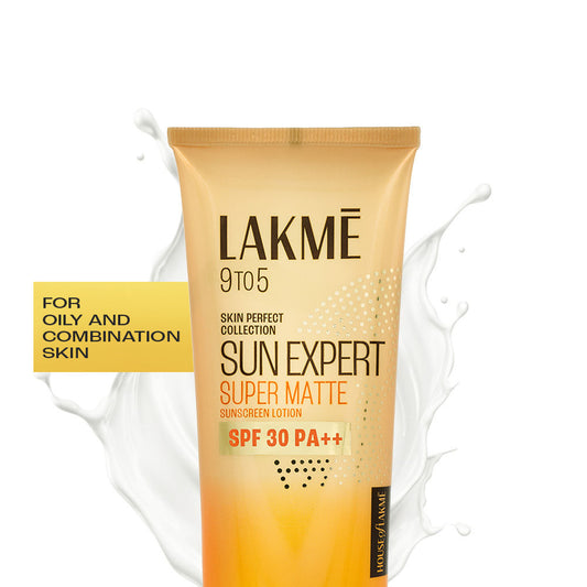 Lakme Sun Expert Super Matte Lotion Sunscreen SPF 30 PA++ with Niacinamide & Vit E – 50 ml