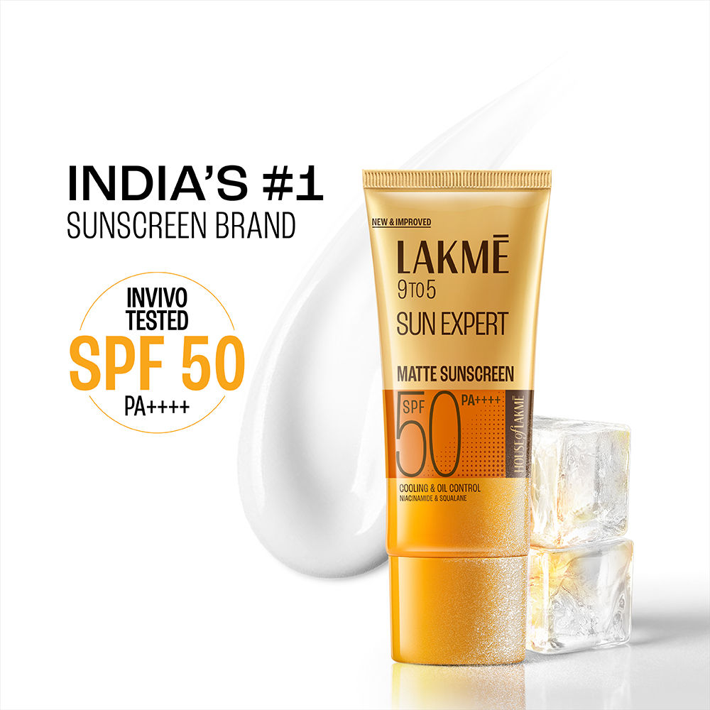 Lakme Sunscreen For Bright Skin, SPF 50 PA++++, Water Light, Niacinamide, In Vivo Tested, 50 ml