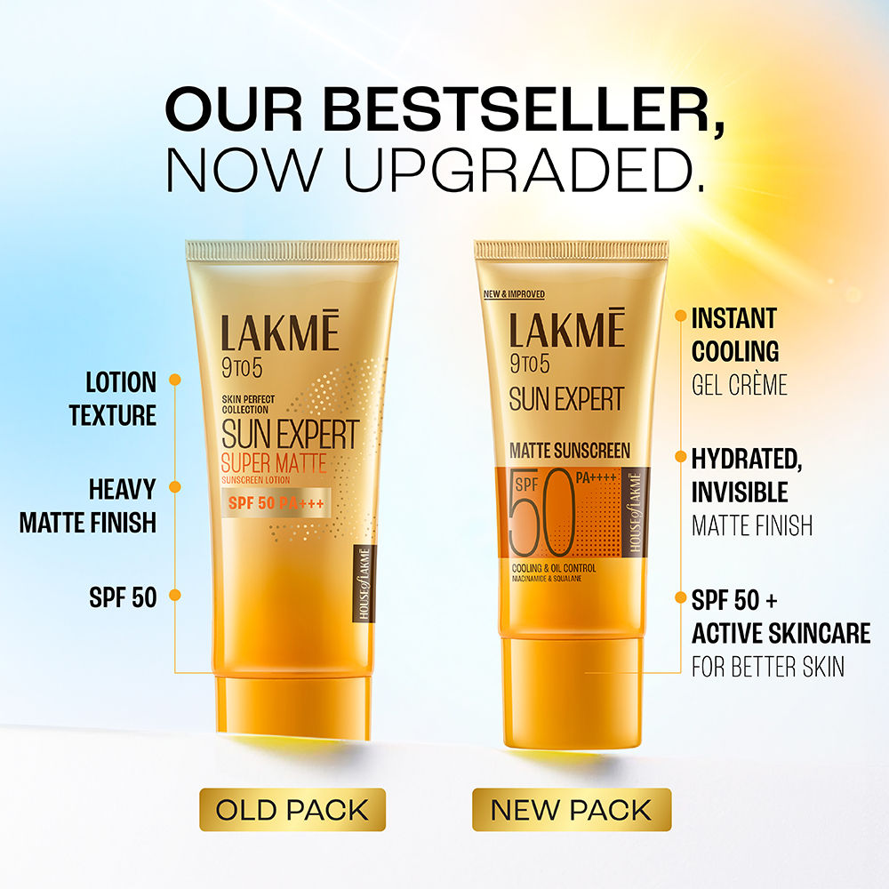 Lakme Sunscreen For Bright Skin, SPF 50 PA++++, Water Light, Niacinamide, In Vivo Tested, 50 ml - Image 2