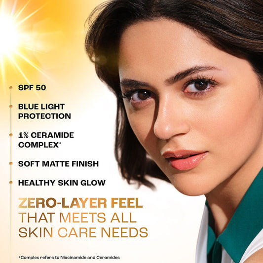 Lakme Sun Expert Tinted Matte Fluid SPF 50 Sunscreen - 1% Ceramide for Barrier Repair, Beige (50 ml) - Image 2