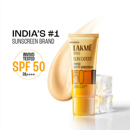 Lakme Tinted Sunscreen with Niacinamide for Even Toned Skin, SPF 50 PA+++, In-Vivo tested, 50 ml