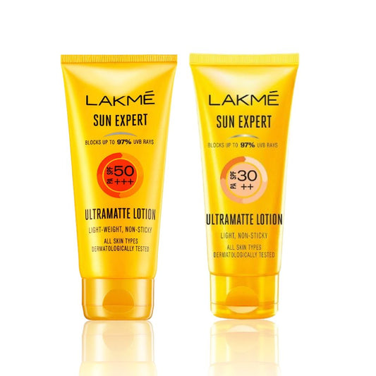 Lakme Sun Protect Duo (SPF 30 Ultra Matte Lotion, 50 ml + SPF 50 Super Matte Lotion, 50 ml)