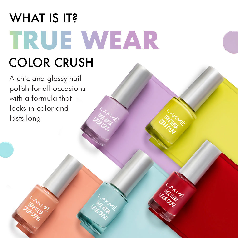 Lakme True Wear Color Crush Nail Polish, Long-Lasting & Vibrant Nail Paint, 102, 6 ml - Image 4