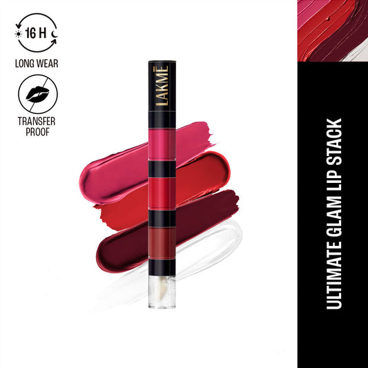Lakme Ultimate Glam 4 in 1 lip stack, Party Chic 4 ml