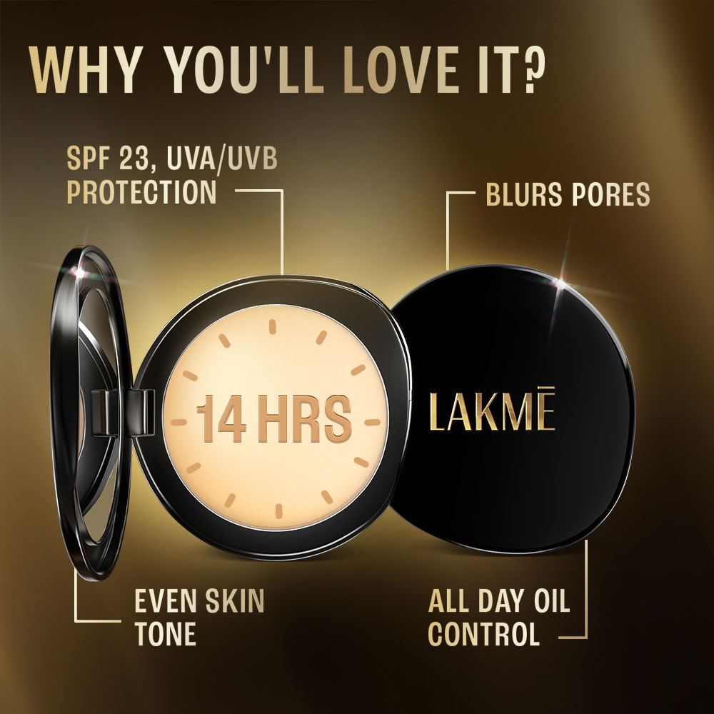 Lakme Ultimate Glam Compact, Skin Lightening Compact Powder with Vitamin B3, 01 Ivory Fair 8 g - Image 4