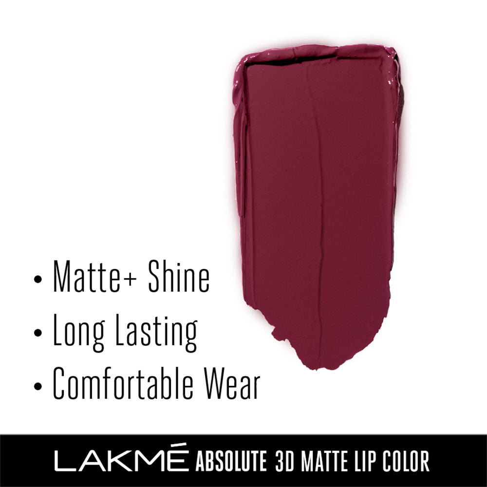 Lakme Unreal 3D Slim Bullet, Matte Finish, Wine Whisper, 3.6 g - Image 4