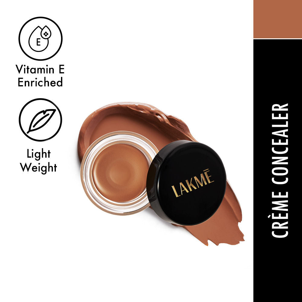 Lakme Unreal Cover Creme Concealer Lightweight & Hydrating, Walnut, 3.9 g